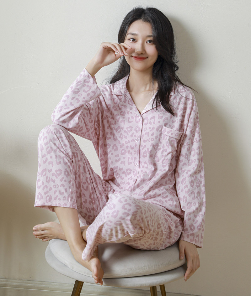 Пижама, весенний летний лонгслив, мягкий комплект, для влюбленных                  