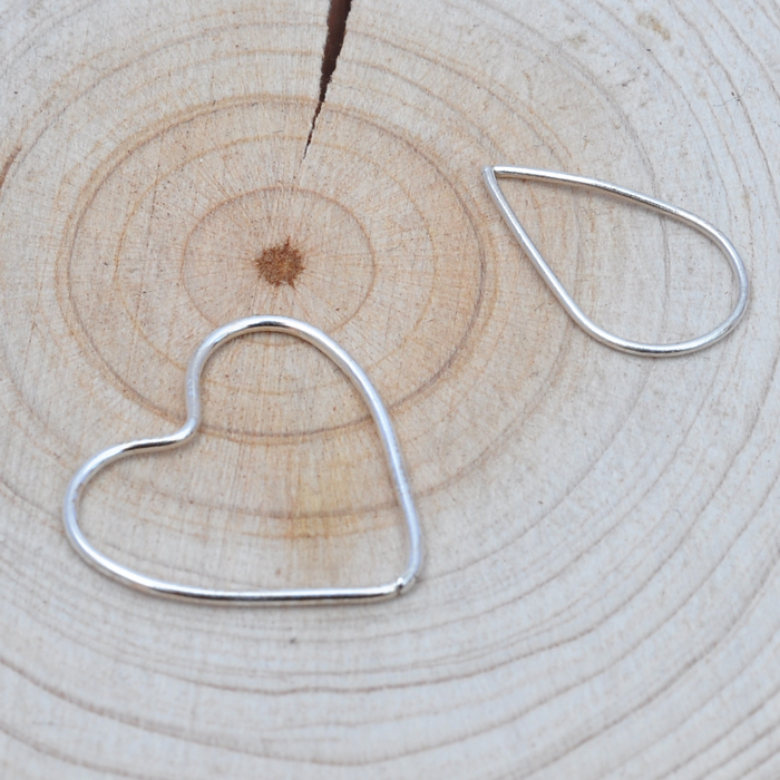 S925 silver pendant with red peach heart drop heart-shaped pendant