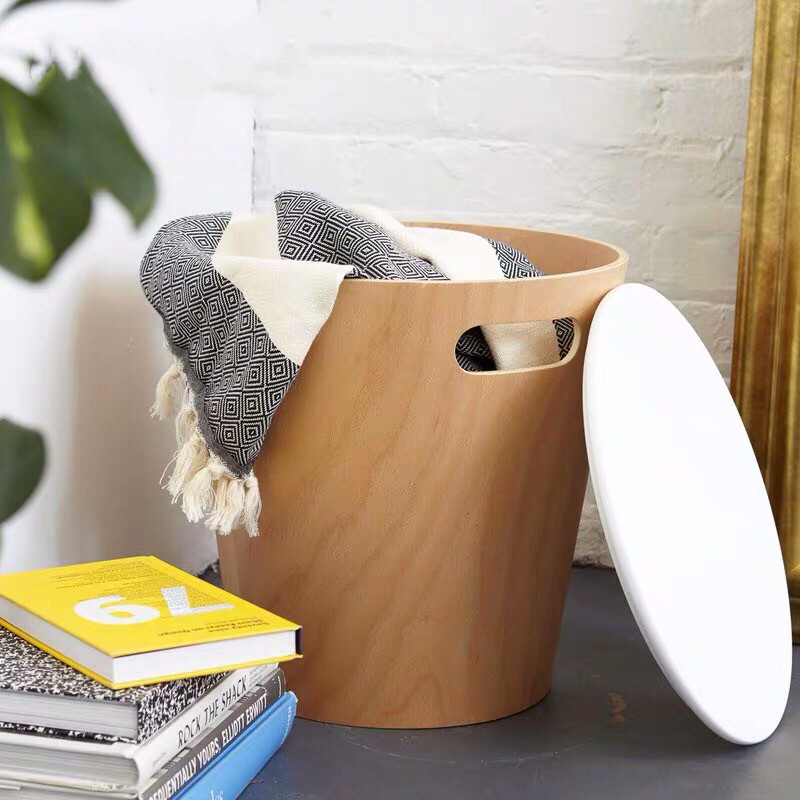 Umbra new small fresh wood stool can sit adult solid wood multifunctional household storage barrel cover