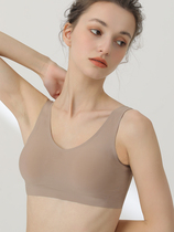 No-mark underwear female ice wire ultra-thin smear vest wrap chest integrated without steel ring bra anti-walking light small chest gathering