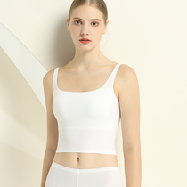 Harness vest woman with chest cushion integrated bra bra no-scratches short trombone underwear outside wearing a cup cover to the bottom