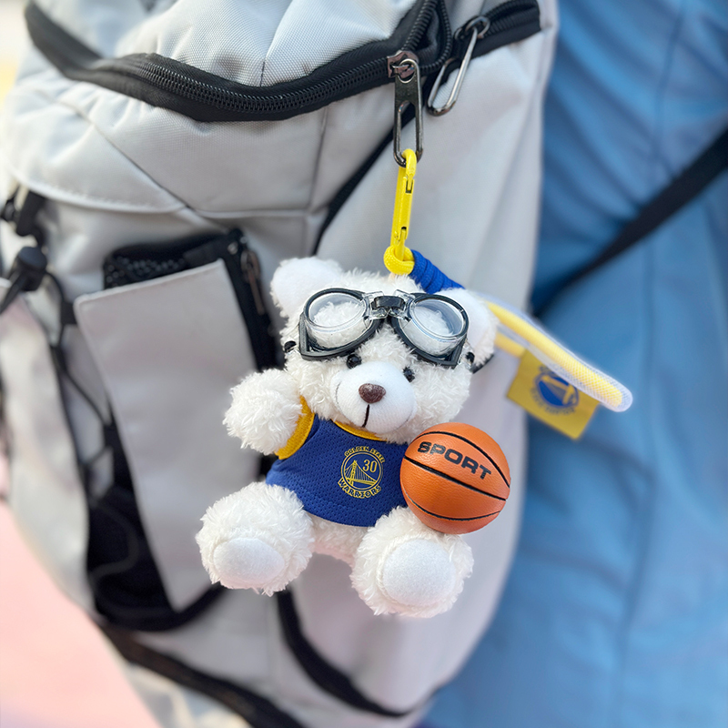 Basketball Bear Plush Keychain Spurs Curry Kobe Jersey Doll Bag Charm Gift