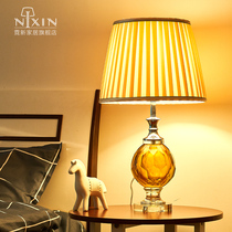 American simple creative European luxury K9 crystal table lamp Bedside table Bedroom living room Modern art decoration table lamp