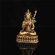 Tibetan Biography Handcrafted Craftsmanship of the Golden Craftsmanship Lotus Peanut Master Statue of the Figurian Lotus Master Buddha