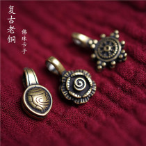 Vintage old copper Buddha beads counter clip accessories Tibetan vintage old pure copper Buddha beads text play DIY clip