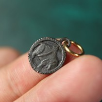 Tibetan black lacquer ancient craft sky iron support armor elephant vajra clamp side hanging pendant cultural toy beads counting pendant