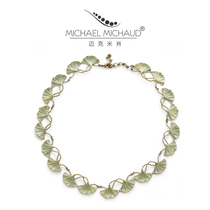 Michael Michaud Ginkgo Leaf Gorgeous choker niche design retro wedding necklace