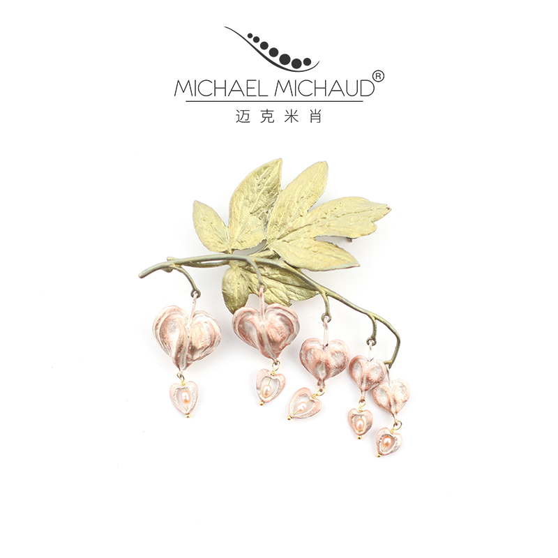 Michael Michaud pocketbook peony brooch accessories for women's retro high-end elegance with a small crowdsourced