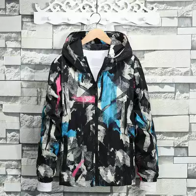 Spring and Autumn Youth Camouflage Shirt Jacket Jacket Men's Hooded Sports Leisure Mountaineering Clothing Outdoor Trench Coats