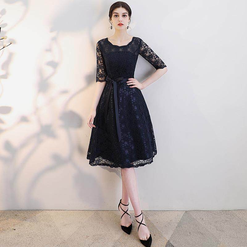 Wedding bride 2020 new season fashion elegant temperament slimming daily dress mid-length wedding evening dress