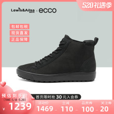 Обувь на высокой платформе ecco爱步女鞋2021春夏高帮系带休闲板鞋圆头平跟潮450383海外现货