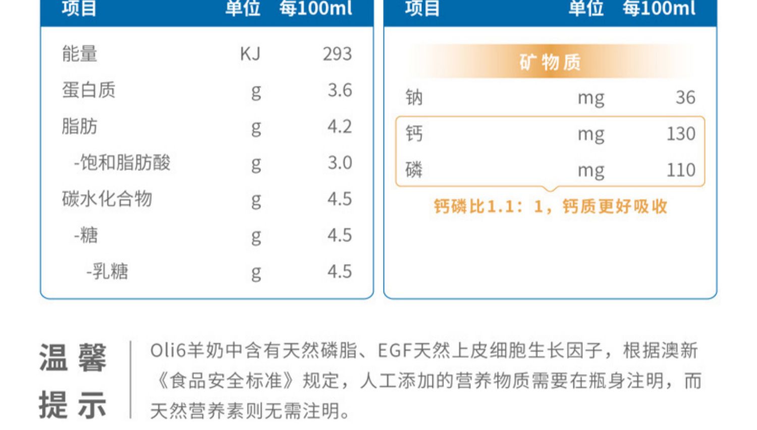 oli6青少中老年高钙羊奶粉400g