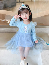 Girl Aisha Princess Dress Autumn Baby New Frozen Aisha Girl Long Sleeve Aisha Small Skirt