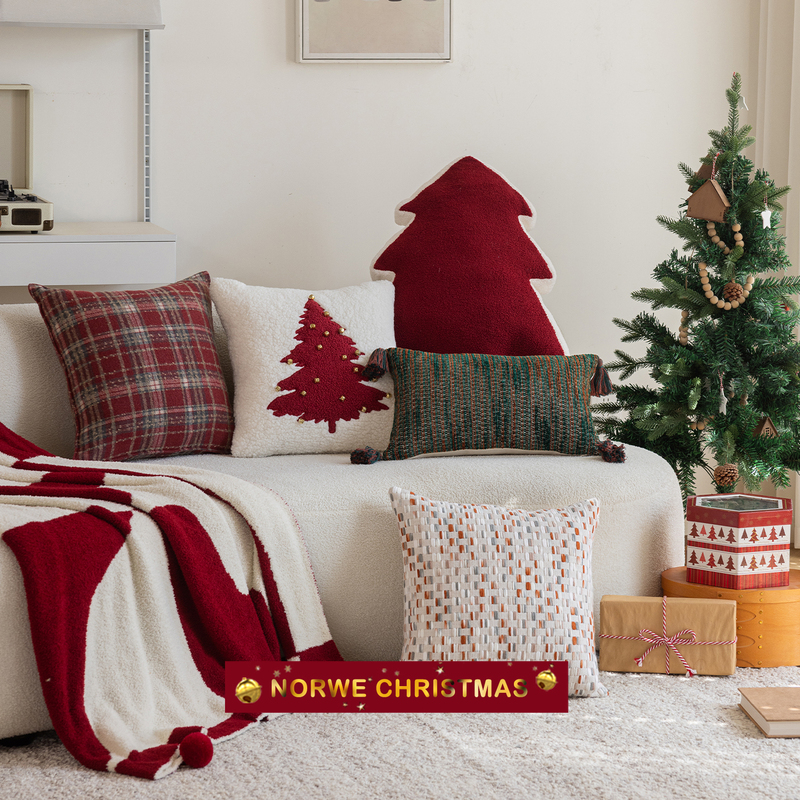 Norwe Christmas Pillow Holiday Red Living Room Sofa Cushion Cover Decoration Christmas Tree Pillow Cover Christmas Gift Norwe Christmas Pillow Holiday Red Living Room Sofa Cushion Cover Decoration Christmas Tree Pillow Cover Christmas Gift
