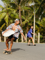 MOUNTAINFEVER SS22 Watercolor Hawaiian plant outdoor ALOHA short-sleeved shirt