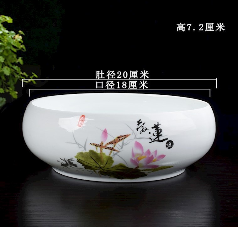 Wash the Japanese zen tea water jar housewares accessories large tea cups writing brush washer from purple ceramic Wash basin