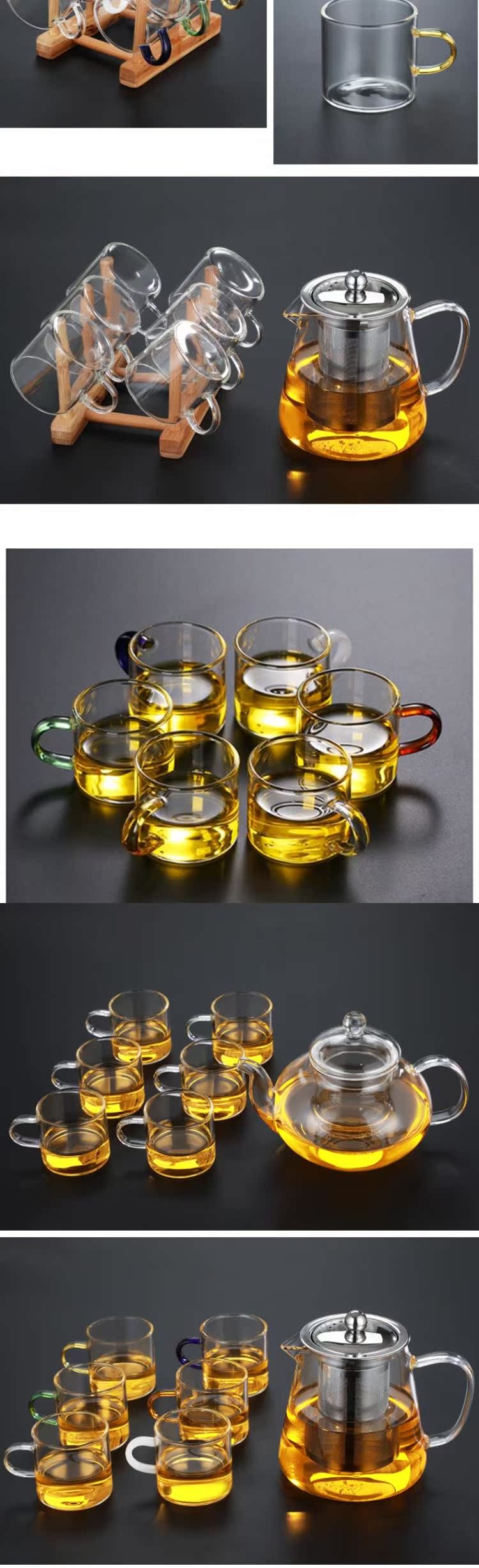 Small glass cup with put six masters cup kung fu tea sets, heat - resistant household mini sample tea cup cup