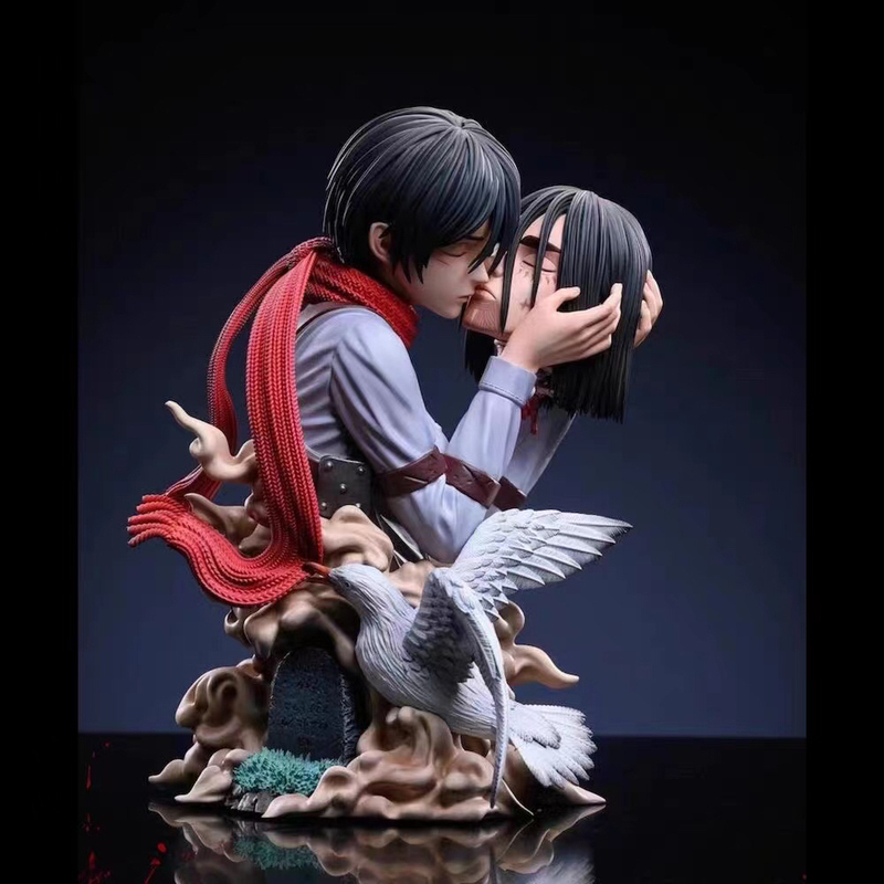 Attack on Titan Death Kiss Mikasa Ackerman Eren Commander Statue Model Head Sculpt Obito Anime