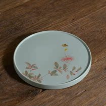 Jingdezhen Hand Painted Butterfly Romance Flower Round Ceramic Pot with Cushion Dry Bubble Mat Kutian Tea Accessories
