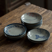 Jingdezhen hand-painted clay blue-and-white cha dian die earthenware bowls underglaze color can be used as pot bearing homestay features