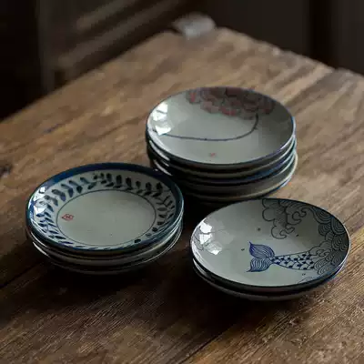 Jingdezhen hand-painted clay blue-and-white cha dian die earthenware bowls underglaze color can be used as pot bearing homestay features