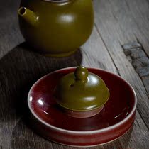 Jingdezhen Kiln Change Creek Red ceramic lid can be used as pot cushion cup cushion Gongfu tea with tea ceremony accessories