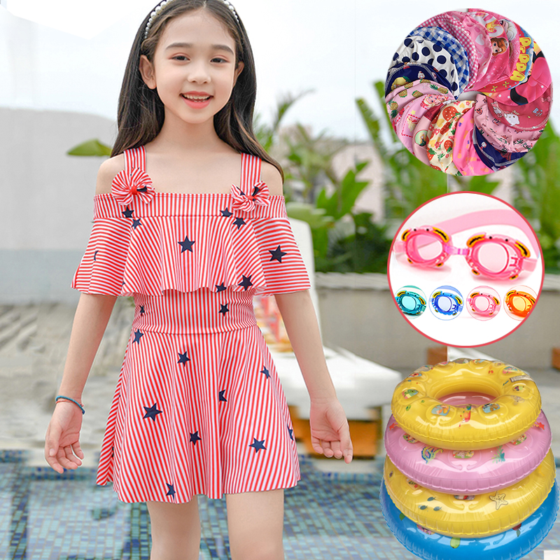 Children's swimsuit 2022 new one-piece dress-style elementary school children's conservative suit early in the swimming pool temperament