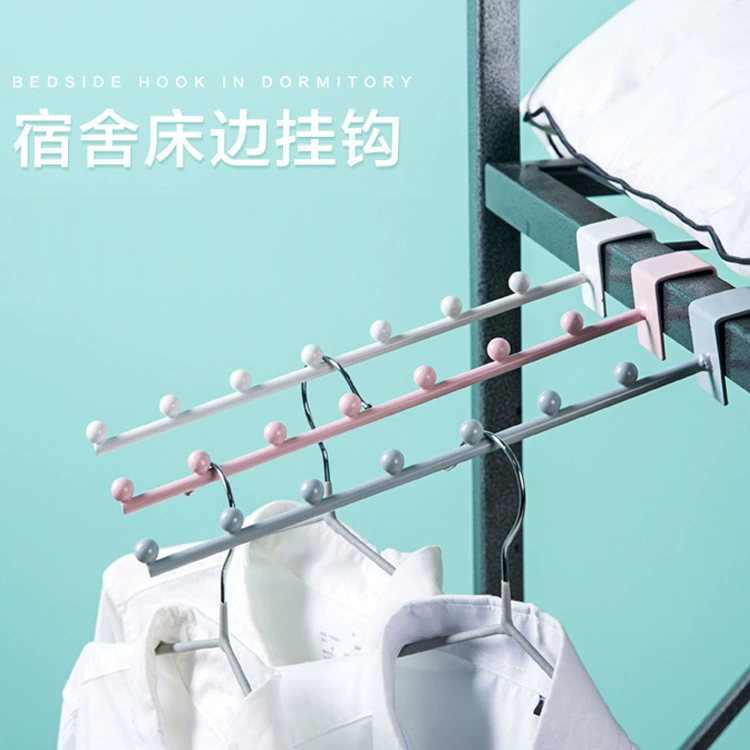 Sắt đầu giường móc phòng ngủ ký túc xá giá đầu giường túi quần áo móc quần áo đa năng giá - Hệ thống giá giặt