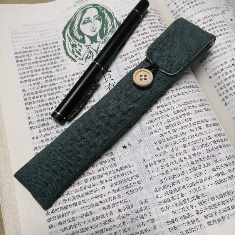 Literary retro single pen with storage pen bag apple apple pencil pen case protective cover pure color cotton linen