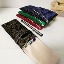  Chinese style brocade three-pack pen cover protective cover Double pen bag Single pen protection flannel