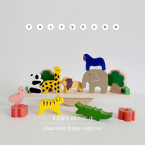 (fairy) South Korea ins Children's Early Education Educational Toys Boys and Girls Zoo Seesaw Stacks High