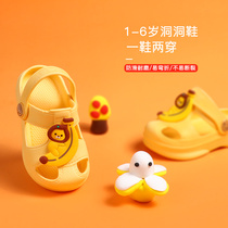 Baby slippers summer 1-2 year old cartoon 2 boys and girls soft bottom non-slip children Beach hole shoes infant sandals