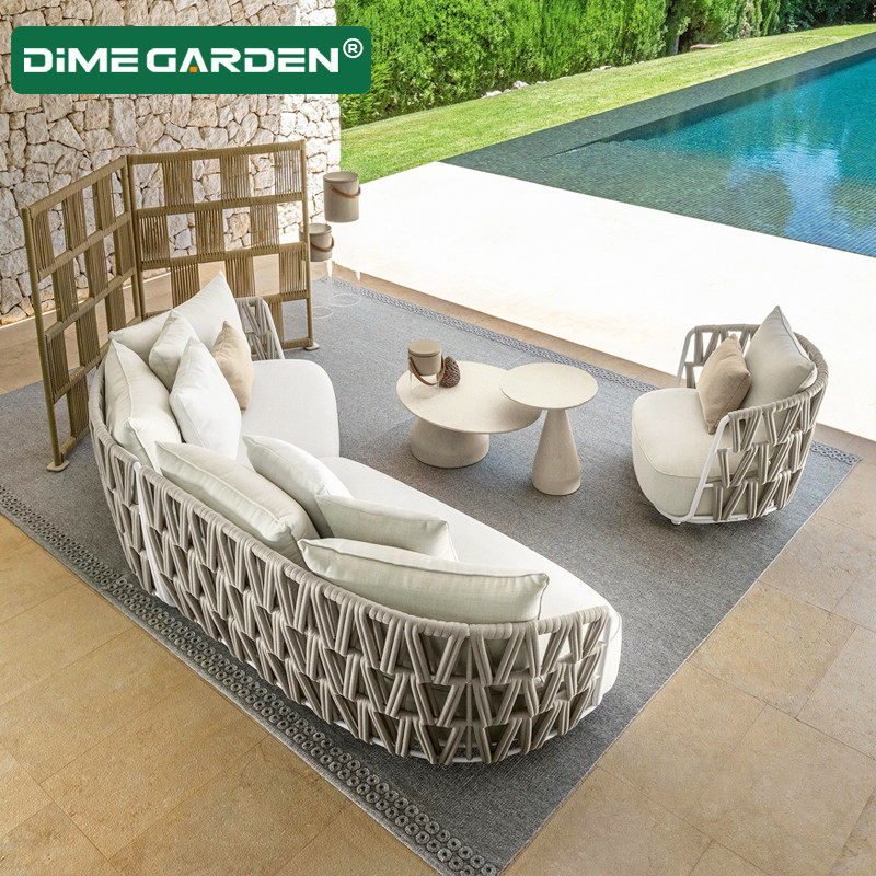 Outdoor Sofa rattan Courtyard Casual Waterproof Sunscreen Chair Villa Furniture Aluminum Alloy Garden Open-air Custom Composition-Taobao
