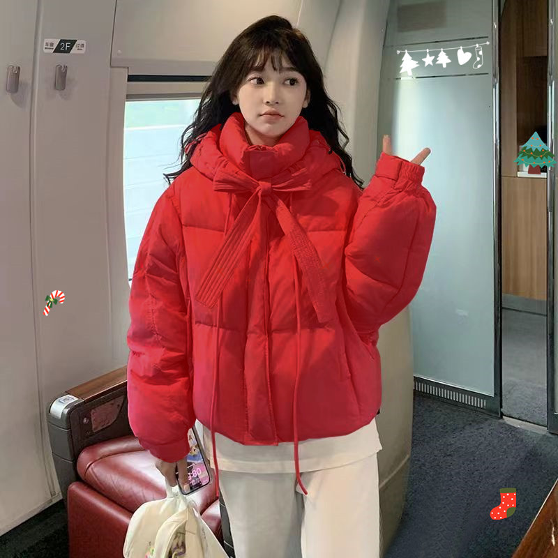 Super Stylish Red Short down Jacket for Women, Winter 2026 New Model, Petite Size, Very Attractive Thick Cotton-Padded Coat