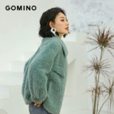 GOMINO Осень и зима новые продукты 衬 Кожаная облицовка с большими гранулами и овечьей сдвигом Австралийский мех -в одном женском коротком мехе