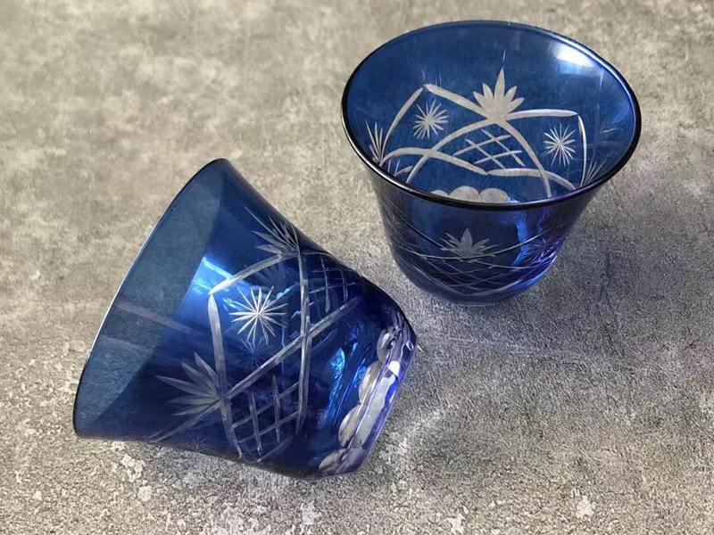 Ликер Cup 日式玻璃器皿 手工刻花玻璃酒壶清酒酒杯冰酒壶桃花酒杯白酒杯酒