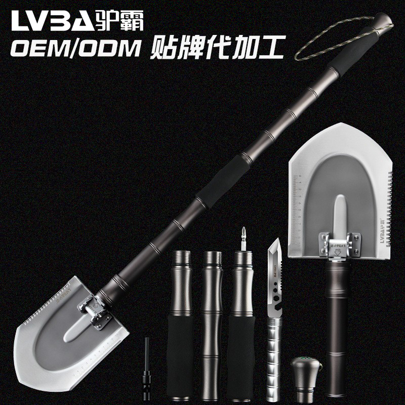 German field on-board work shovel multifunction outdoor manganese steel thickened soldier shovel portable anti-body military shovel