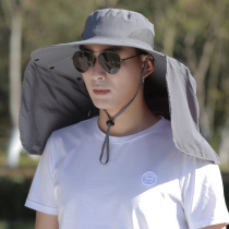 Fisherman hat summer breathable camouflage sun visor outdoor anti-ultraviolet sun summer face cover sunscreen mens hat