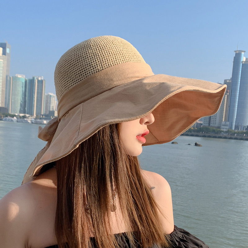 Sun hat women's summer thin cover face fashion wild Western school fisherman hat 2021 new sun visor sunscreen hat