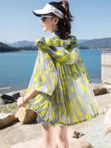 Printed jacket sunscreen clothes womens summer thin long-sleeved cardigan anti-ultraviolet breathable ultra-thin loose sunscreen clothes bn