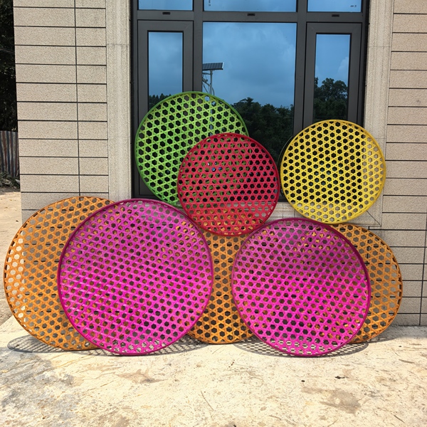 Bamboo Dustpan with Holes, Hexagonal Hole Flat Cover Bamboo Product, Bamboo Woven Sieve, Wedding and Birthday Gift Decoration
