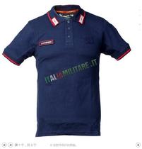 Italian publicly published Carabinérieri Gendarmerie Force Summer Sea Blue Under-Armpit Breakthrough POLO Shirt