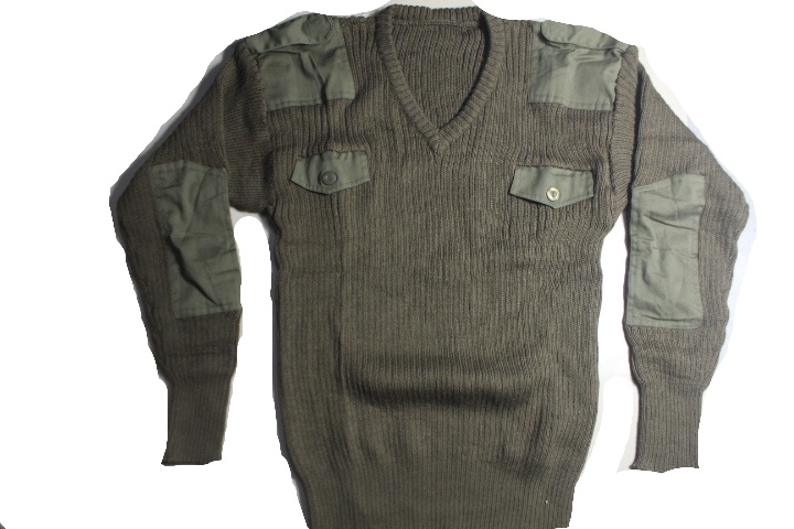 Military Fan Foreign Trade Surplus Autumn and Winter Olive Green V-Neck Cashmere Casual Sweater Non-German, French, British and American One Size