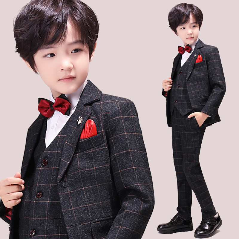 Children's suit suit autumn and winter boy flower girl dress piano costume wedding handsome English birthday suit