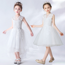 Childrens gown princess dresses dress fluffy girl wedding dress Former short post Long Yanqi models walk show piano to show up for autumn