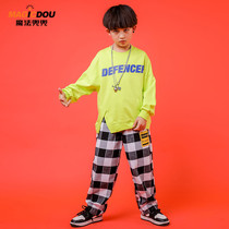 Childrens street dance suit handsome male performance clothing hip-hop girl jazz dance dance tide dress Primary School students domineering clothes