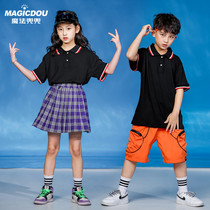 Girls cool show Hip-Hop Girls jazz clothes childrens street dance tide clothes boys set