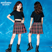 Girls hip-hop dance tide dress hip-hop childrens trend suit Girl Jazz clothes model show tide fashion summer