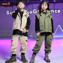 Childrens street dance performance clothing hip-hop suit boy Spring and Autumn Tide brand vest childrens clothing girls jazz stage children
