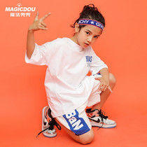 Street dance suit boy hip-hop tide summer handsome girl show tide suit childrens performance clothing fashion Jazz Dance Summer